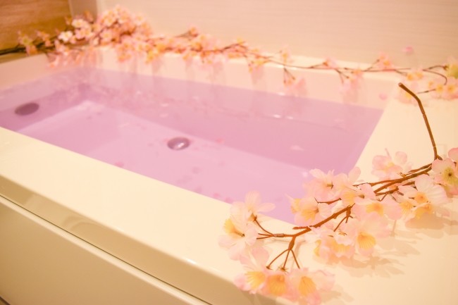 ピンクの桜で装飾