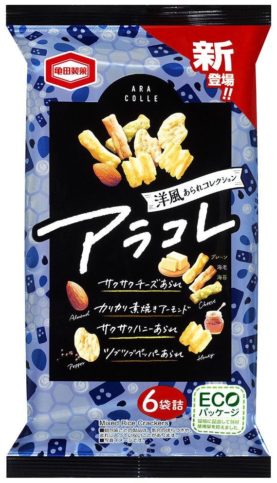 5種のあられ＋素焼きアーモンド入り　亀田製菓