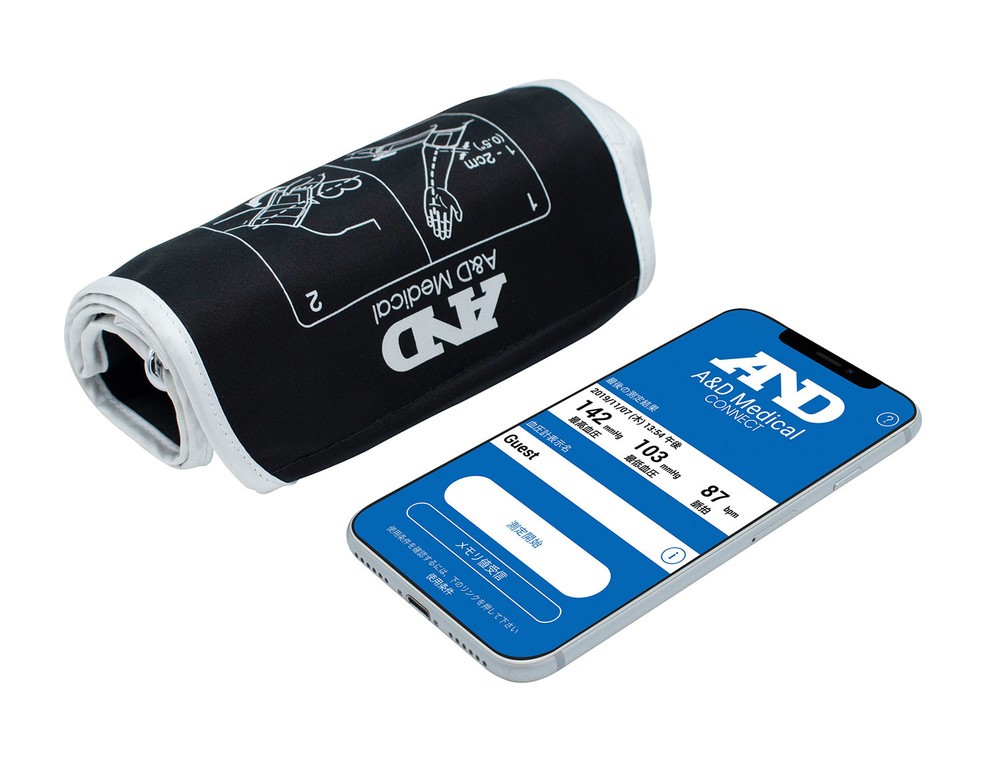 スマホと連携して測定データ管理　「ホースレス」の上腕式血圧計