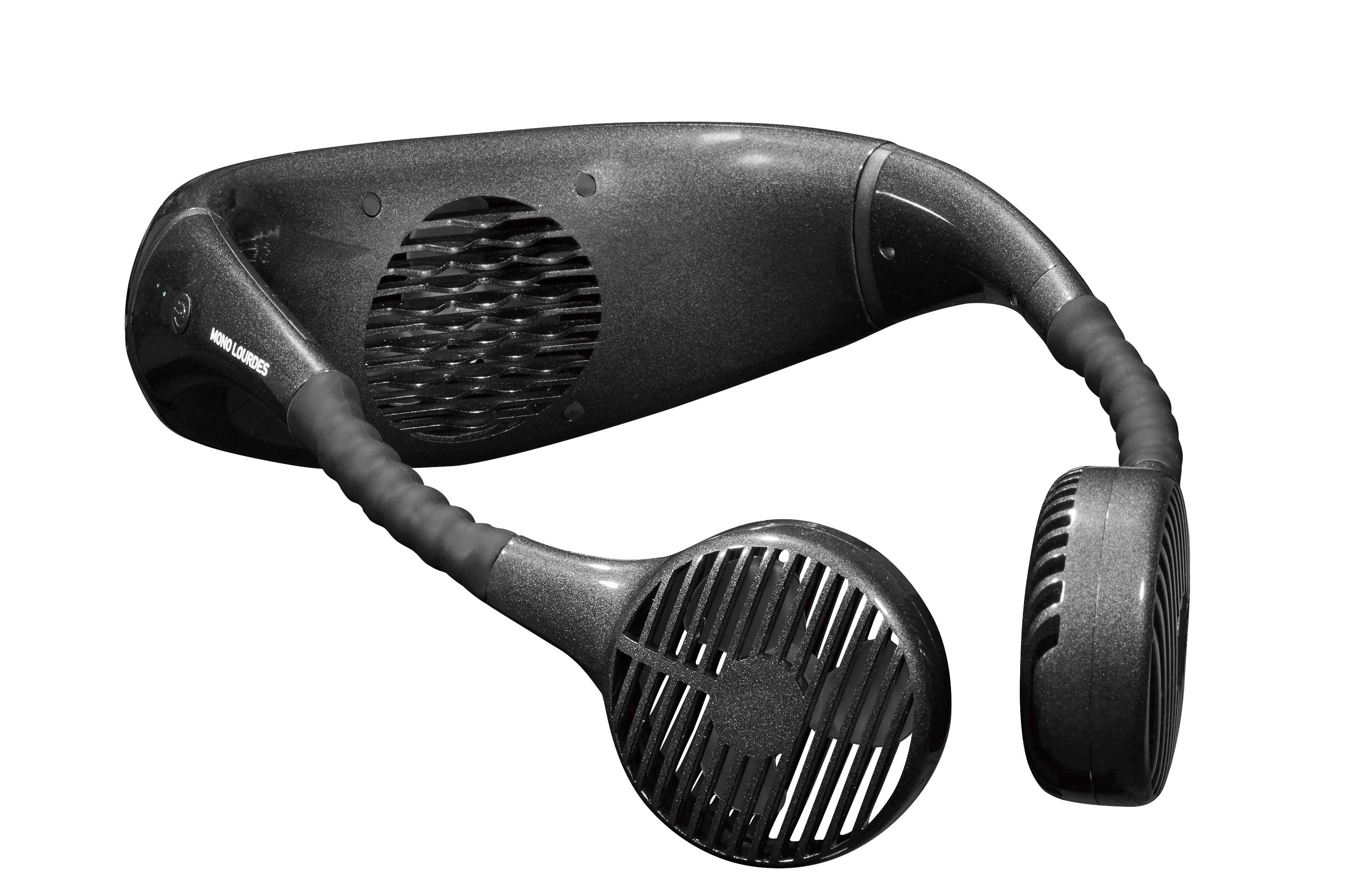 3つのファンで顔周りと首筋に涼しい風　ウェアラブルファン