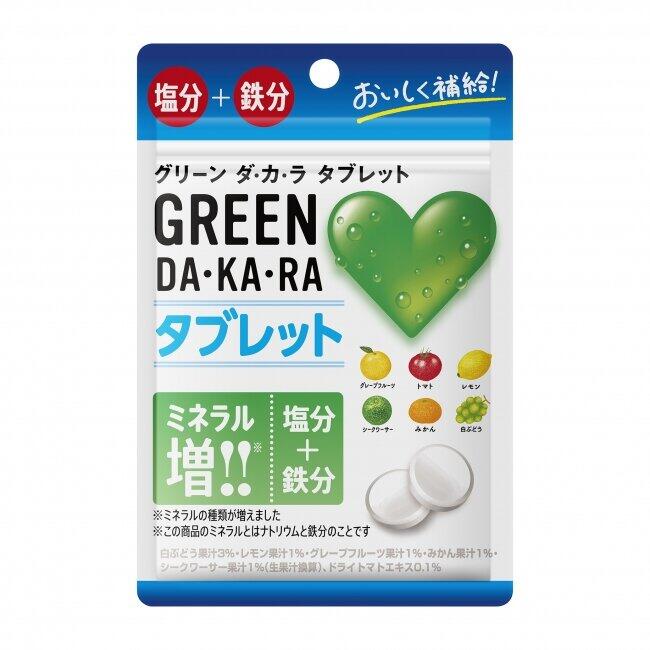 クリアな味わいで塩分・鉄分補給　「GREEN　DA・KA・RAタブレット」