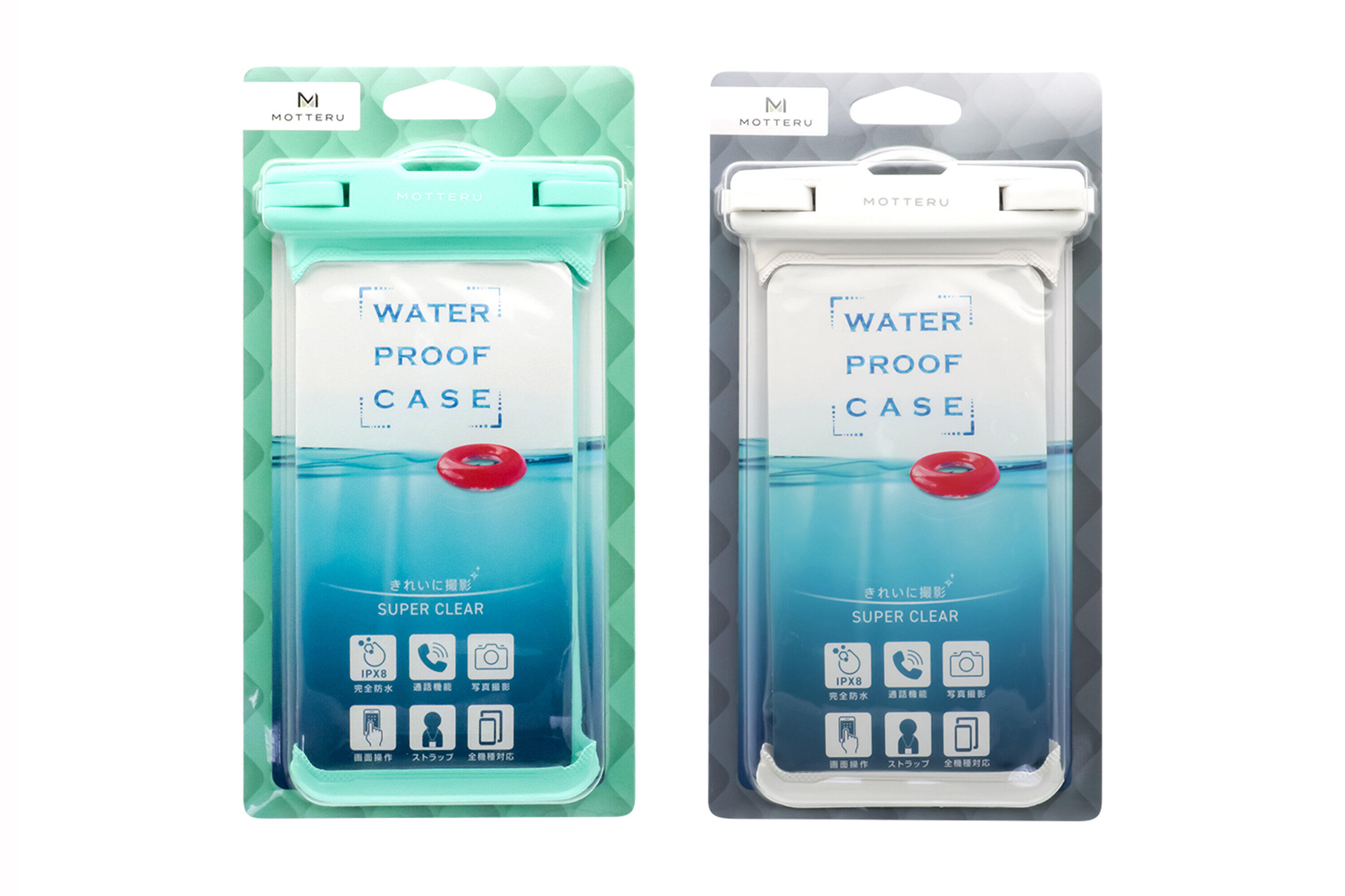 6.5型までのスマホ対応　入れたままで操作や写真撮影できる防水ケース