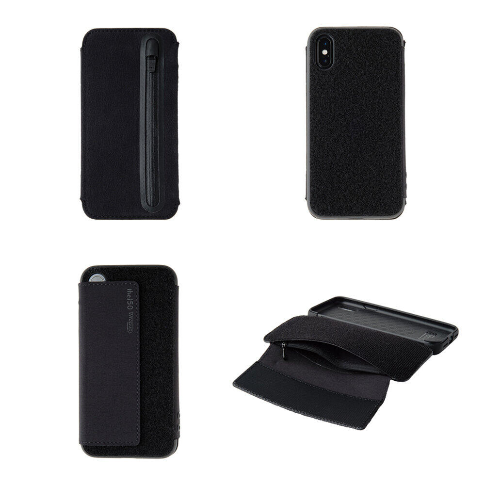 はっ水ストレッチ素材のポケット　紙幣や硬貨が入れられるiPhoneケース