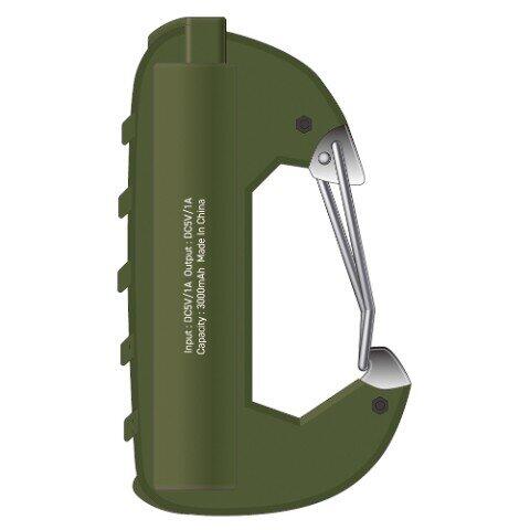 カラビナタイプのアウトドア向けモバイルバッテリー