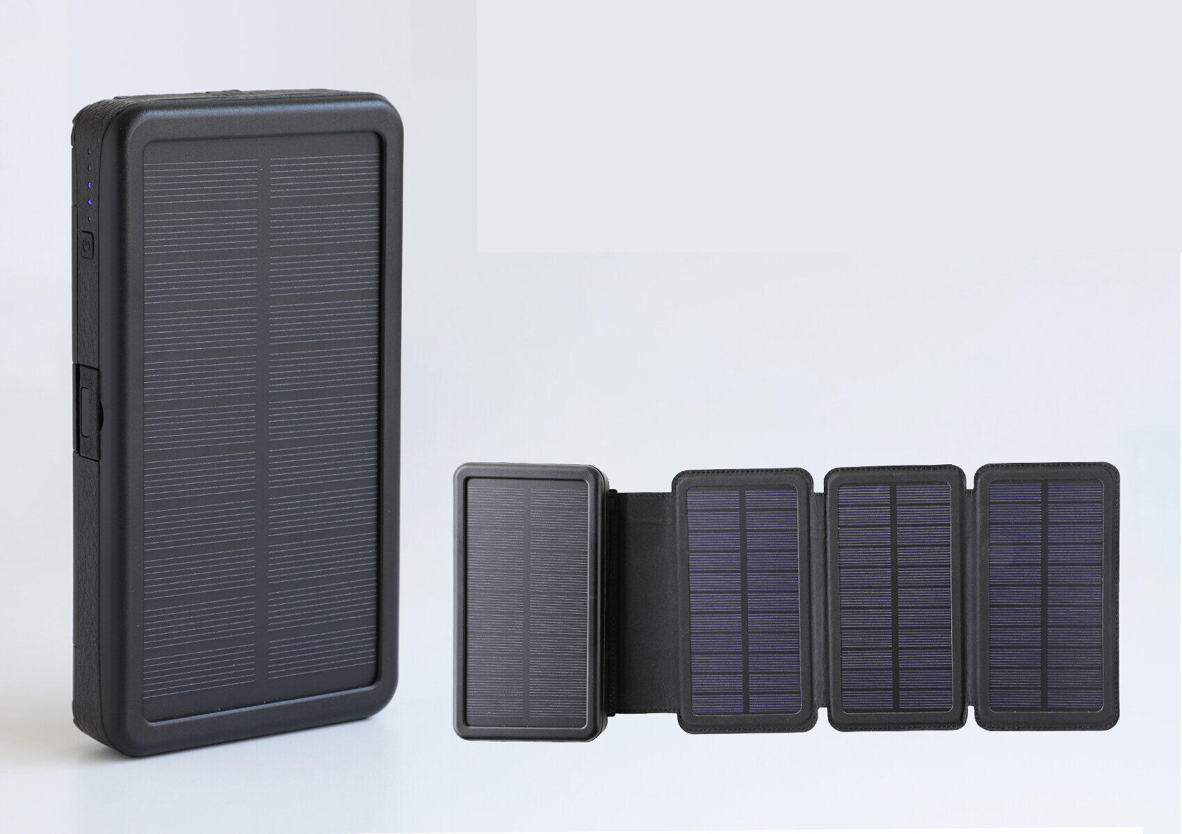 ソーラーパネル×4枚搭載　アウトドアや災害時でもスマホを充電