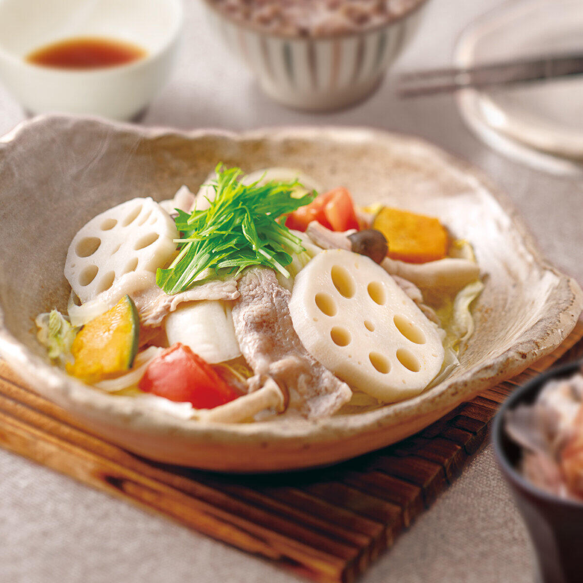 野菜と豚の蒸し鍋定食