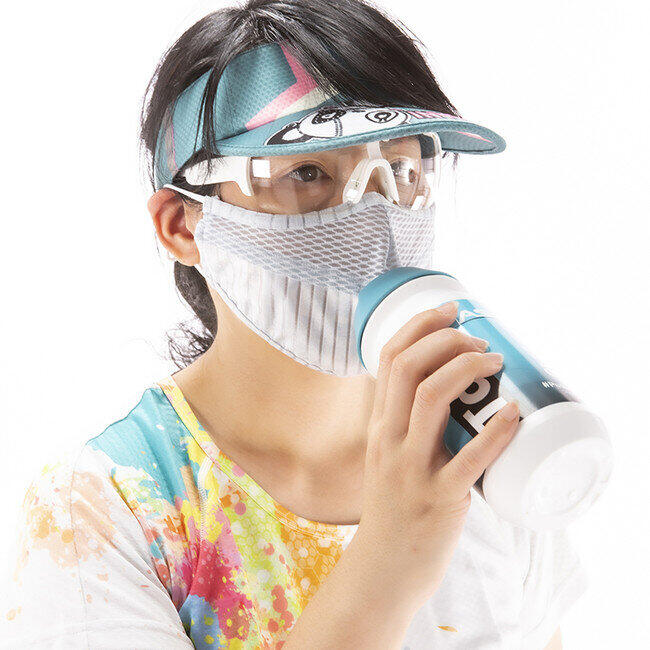 着用したまま水が飲めるマスク　ランニングやサイクリング時に最適