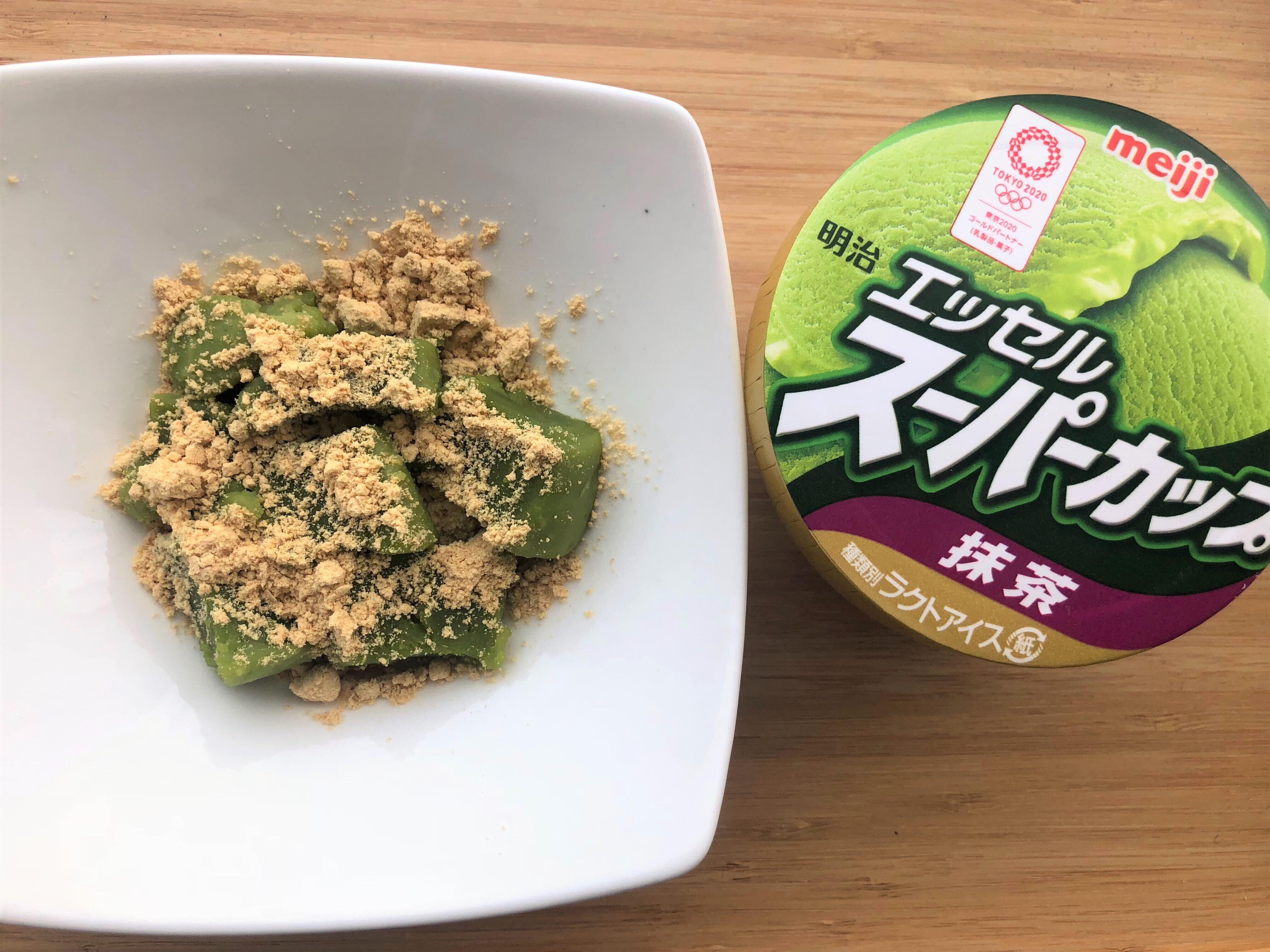 スーパーカップで抹茶わらび餅作ってみた