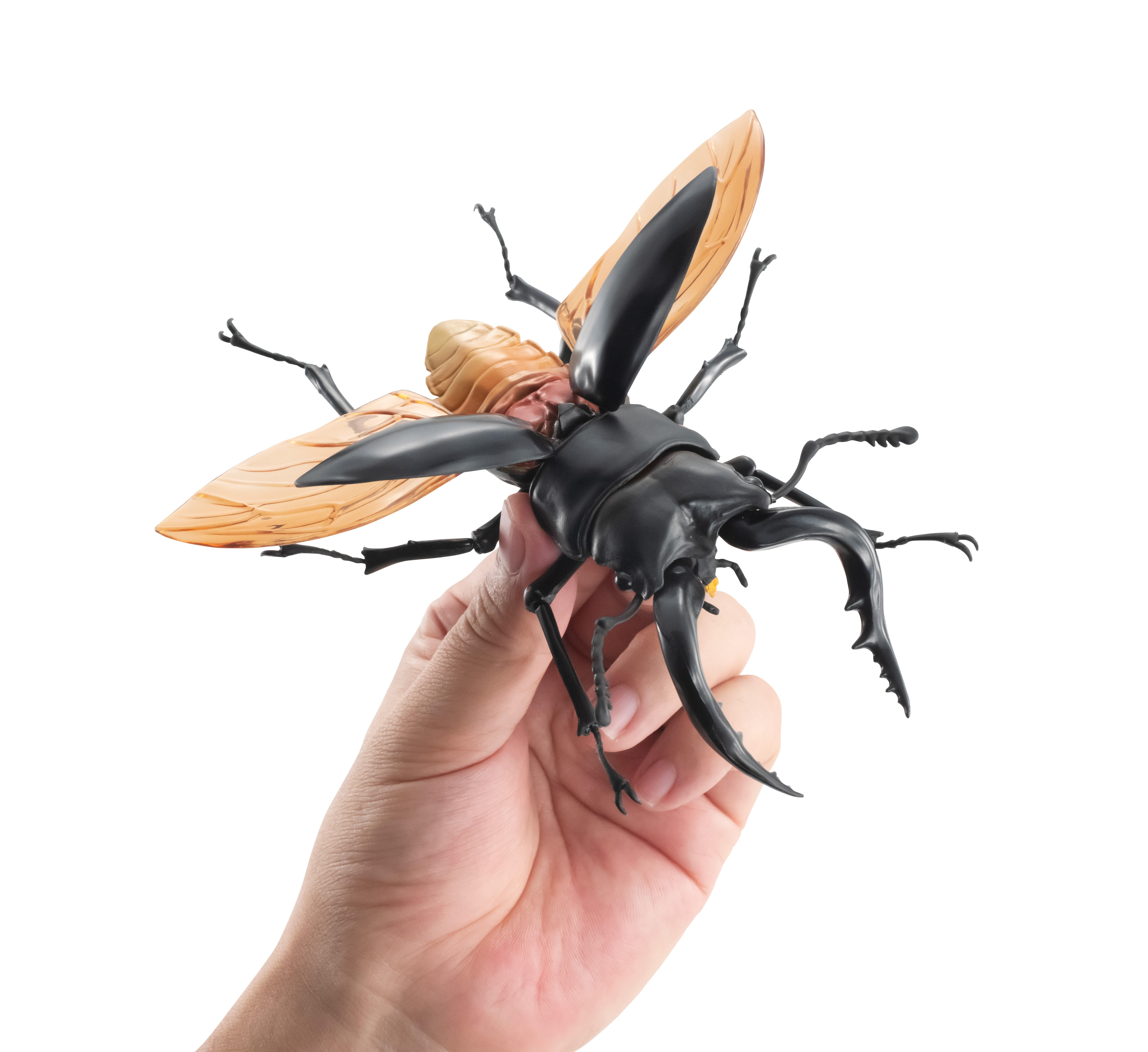 生き物の体の仕組み再現　カプセルトイ「クワガタムシ」「アルマジロトカゲ」