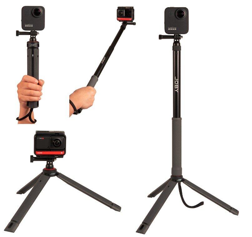 伸縮ポールとベース三脚のセット　4通りの使い方できるセルフィースティック