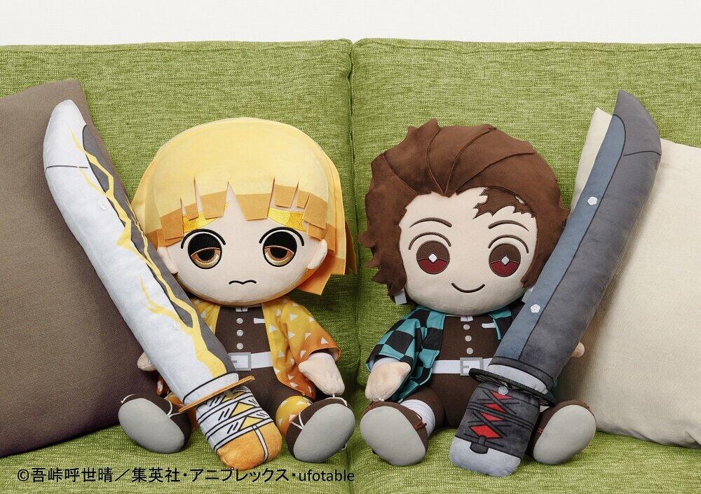 「鬼滅の刃」竈門炭治郎と我妻善逸がぬいぐるみ型「PCクッション」に