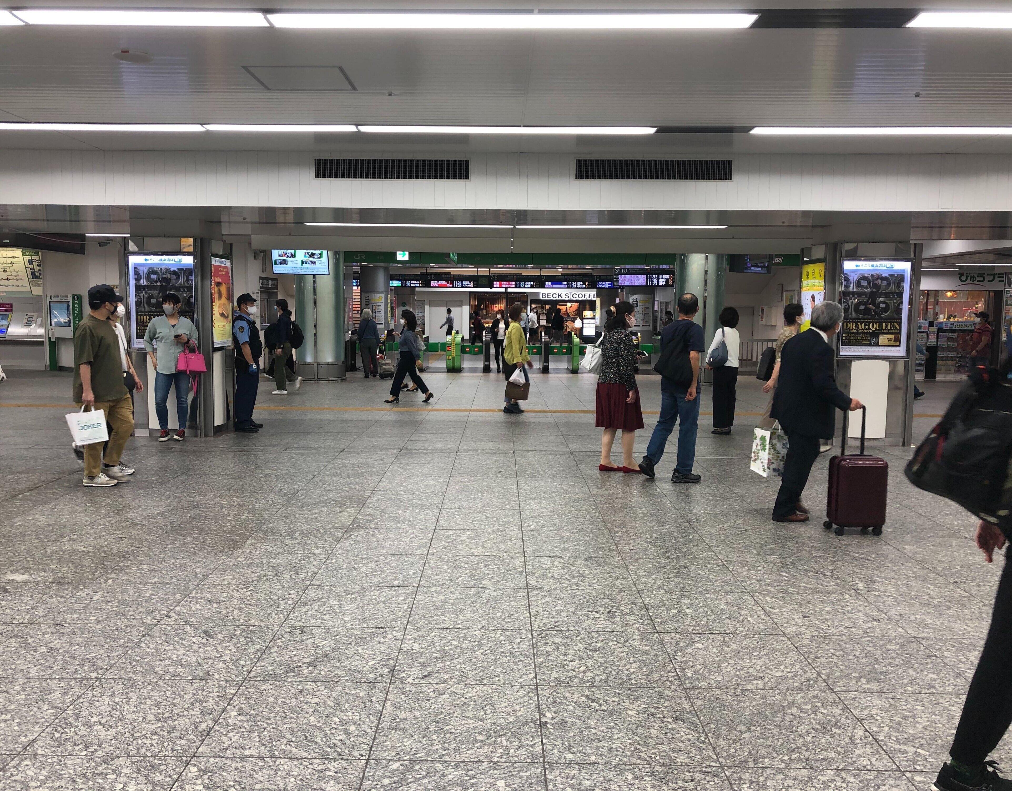 10月12日夕方に一時封鎖されていた中央南改札