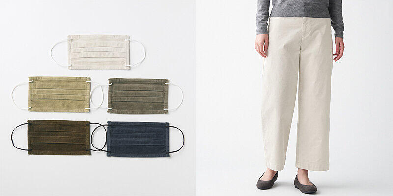 「繰り返し使える 2枚組・マスク（コーデュロイ）」