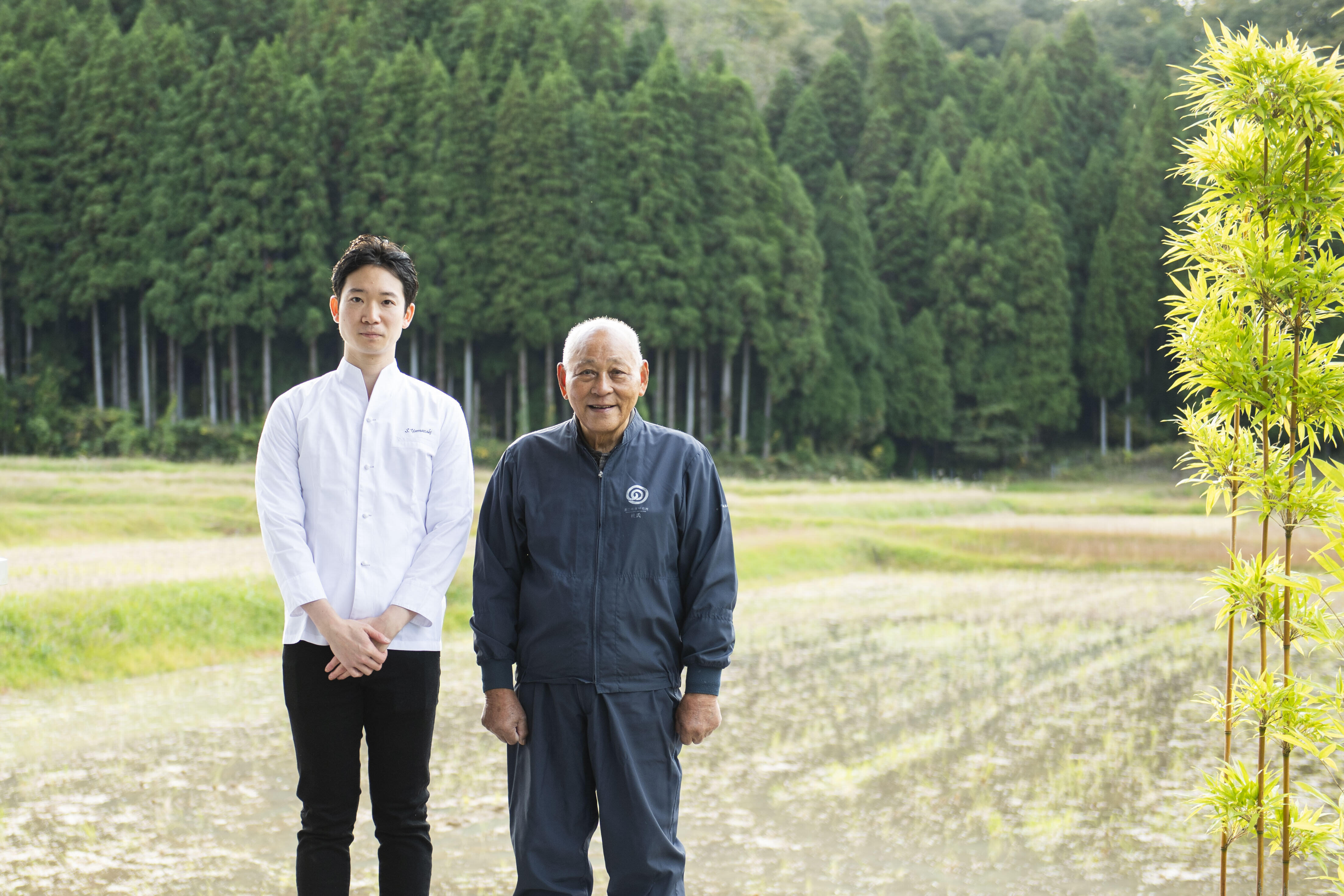 （左から）山崎志朗シェフ・農口尚彦氏