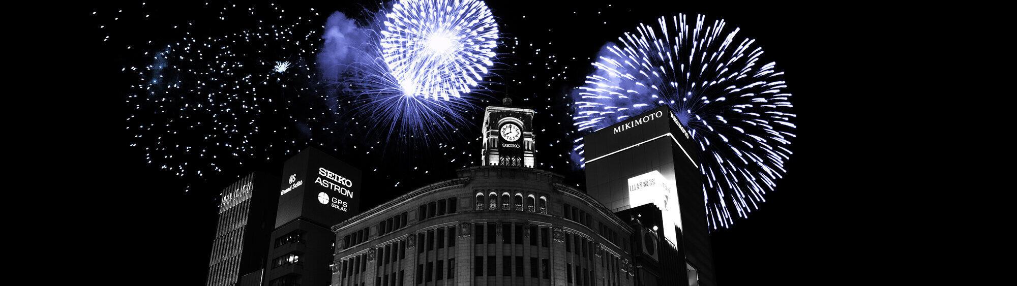 東京メトロ銀座駅地下で「銀」の花火が上がる　期間限定で特別映像を放映
