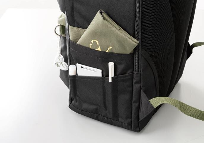 サイドポケットにも細かな仕切りがある