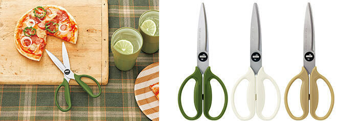 「フィットカットカーブ 料理はさみ」　アウトドアカラー登場