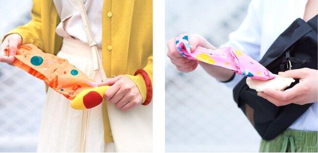 「餃子やオムライス」の中から出てくるエコバッグ