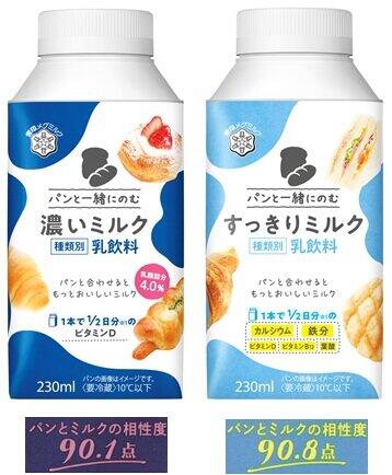 フードペアリングを考えた　「パンと一緒にのむ 濃いミルク／すっきりミルク」