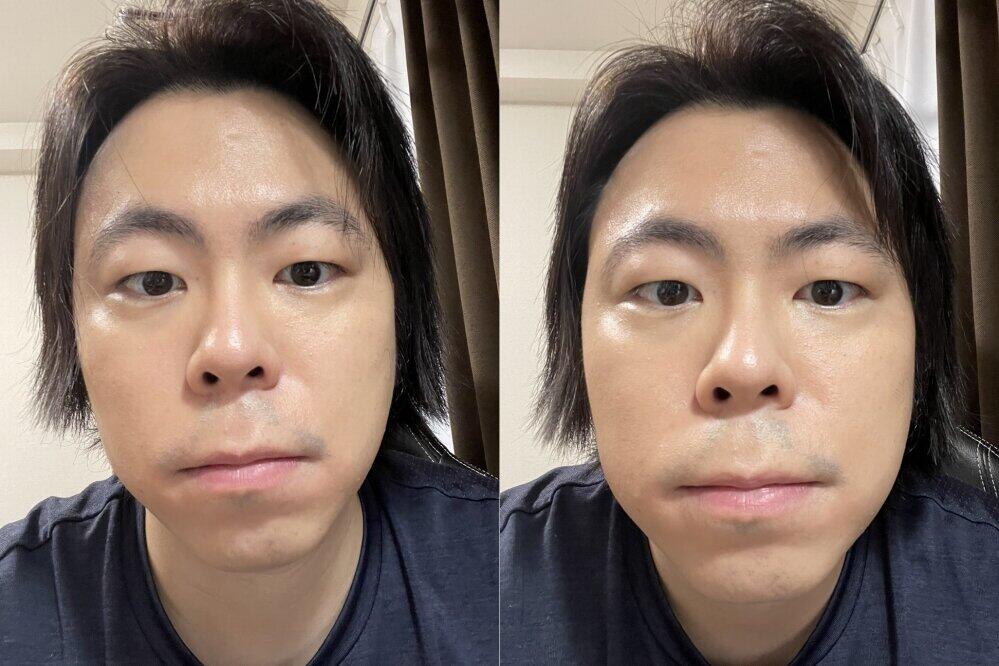 BBクリームのみ（左）→コンシーラー追加（右）