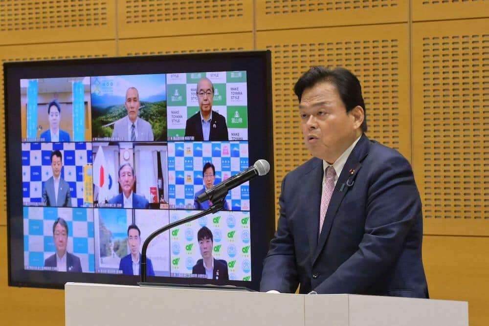 赤羽一嘉国土交通大臣があいさつを行った