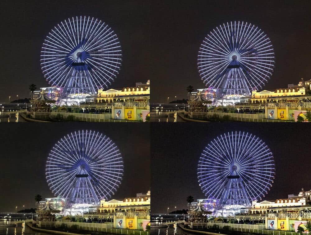 横浜の夜空に浮かぶピクトグラム（画像は横浜市の提供）