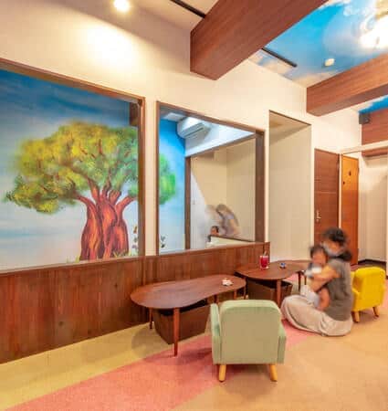 キッズスペースは飲食エリアからもよく見える