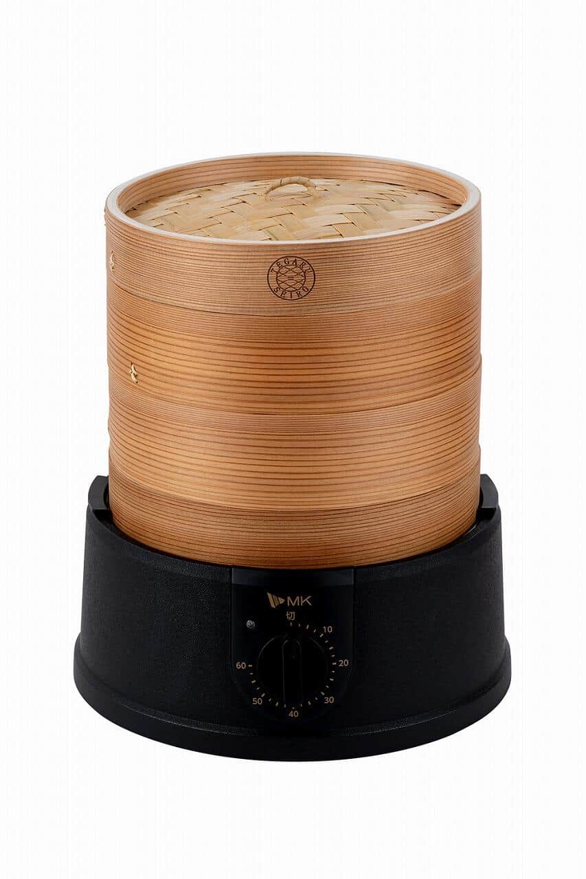 直径21センチサイズの電気せいろ　火を使わず手軽に蒸し調理