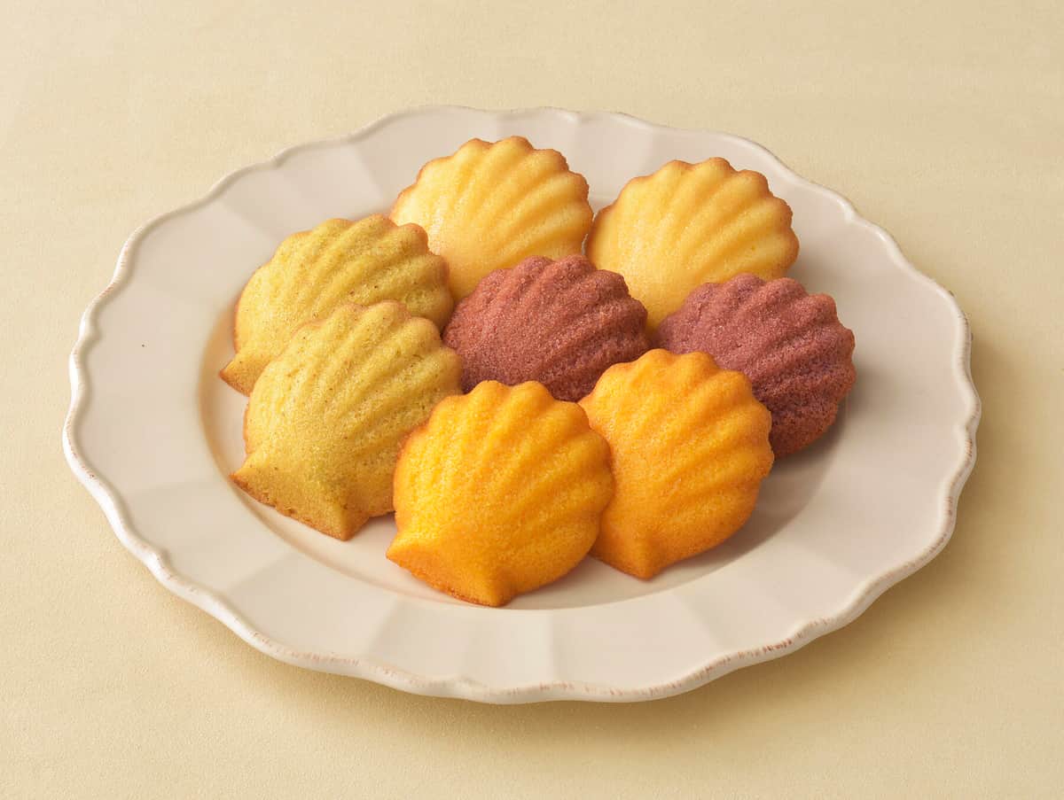 秋の味覚を集めたマドレーヌ　和栗、北海道産カボチャ、九州産紫イモ