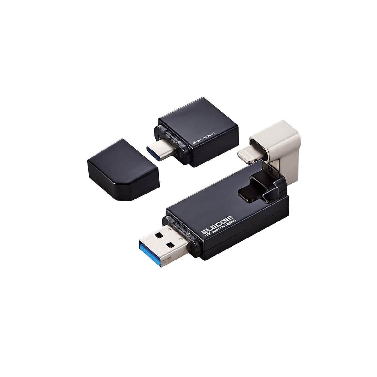 エレコムからスマホやPCで使えるUSBメモリー　簡単バックアップ、復元も