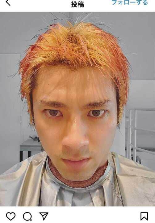煉獄ヘアを披露した山田裕貴さん（画像は山田さんのインスタグラムより）