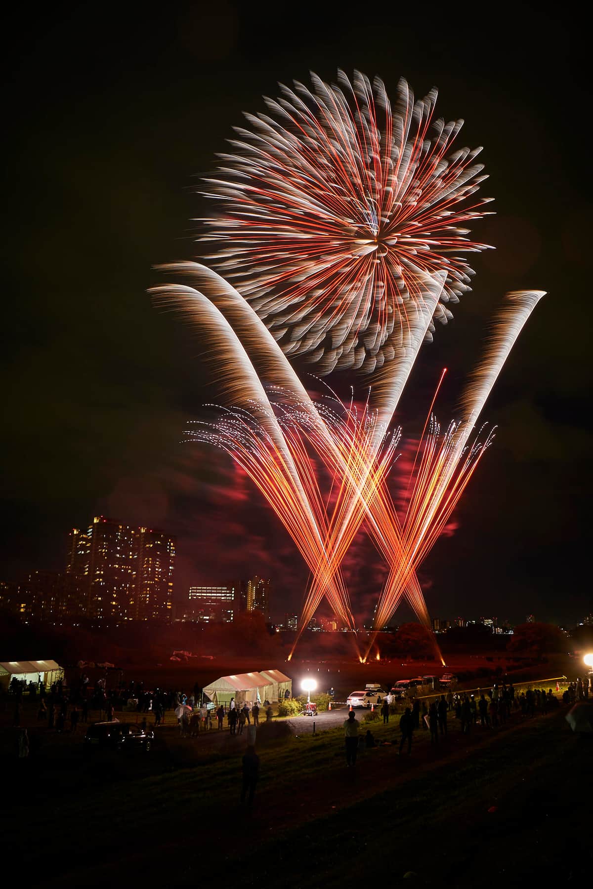 花火打ち上げの様子