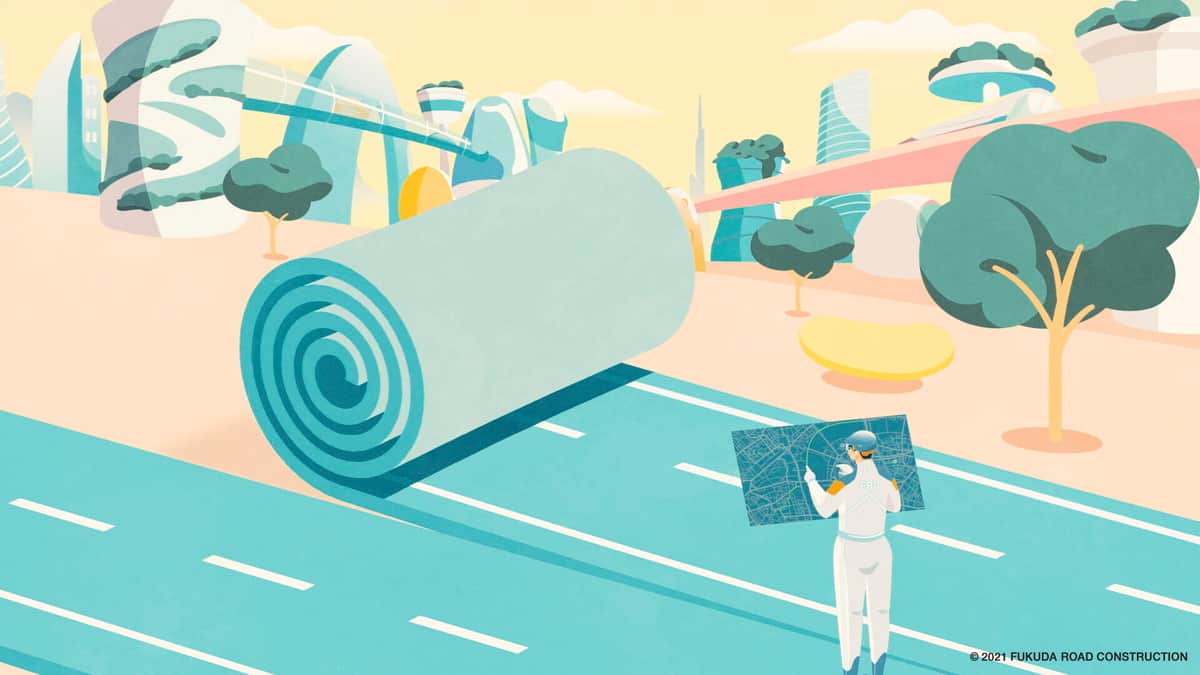 道路が伸びていく様子