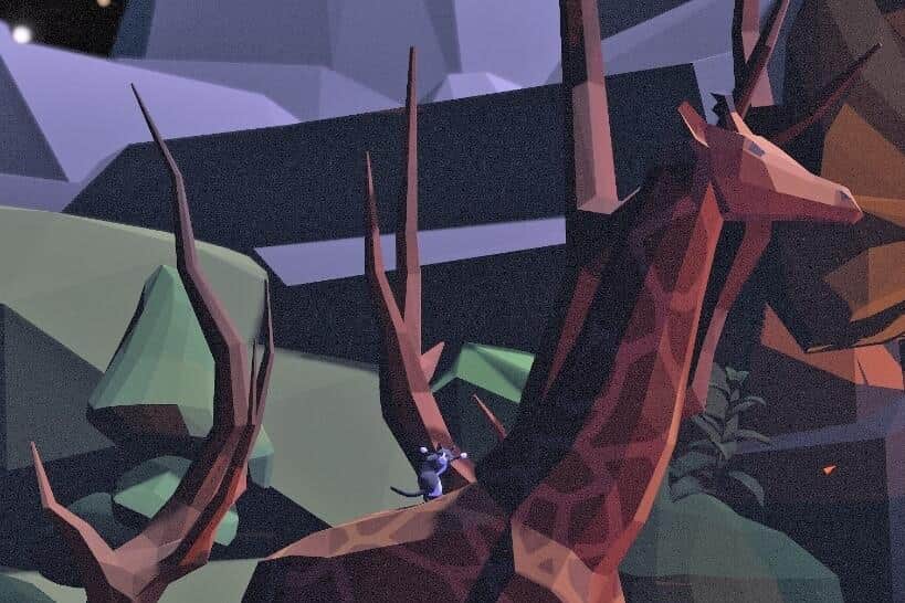 コツを掴めば、背の高い動物の上にも乗れる（Night Safari Hangout）