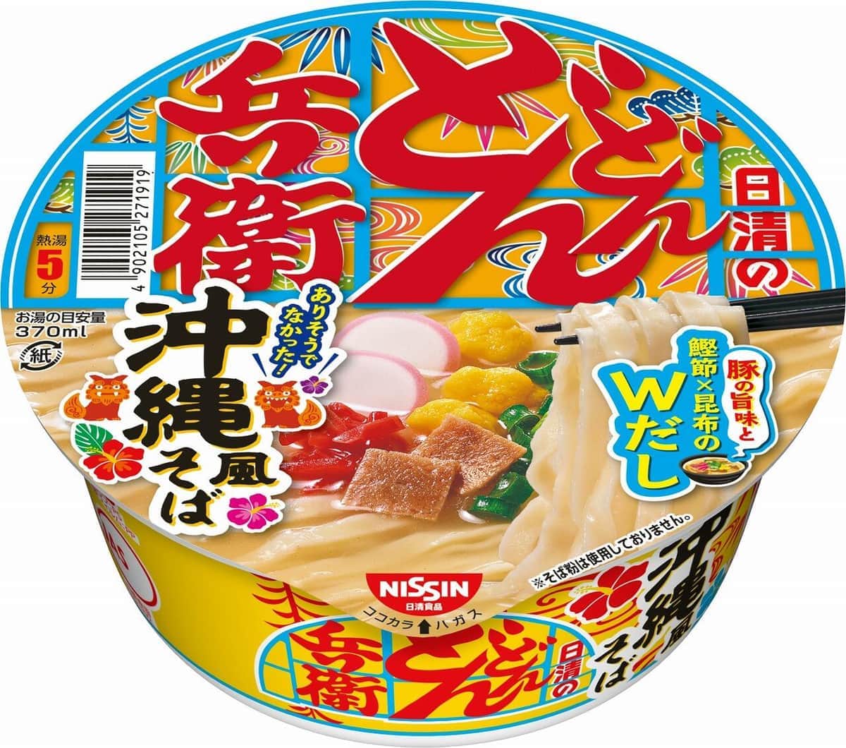 「どん兵衛」が「どんどん兵衛に」　ありそうでなかった「沖縄風そば」