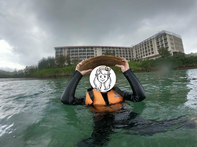 ずっしりと重い、「クサビライシ」というサンゴが落ちていた