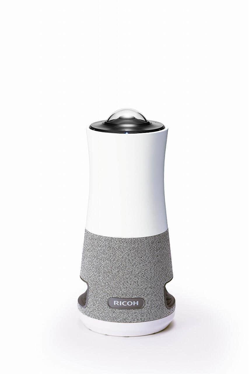 360度カメラ一体型のマイクスピーカー　リコーから