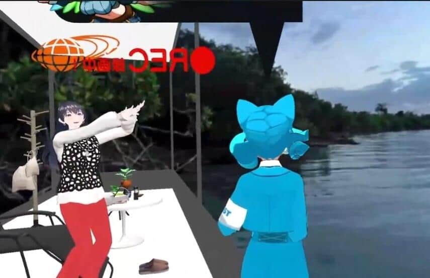 ショップ1階奥には、「VRが身近にあるライフスタイル」をイメージした空間が広がる