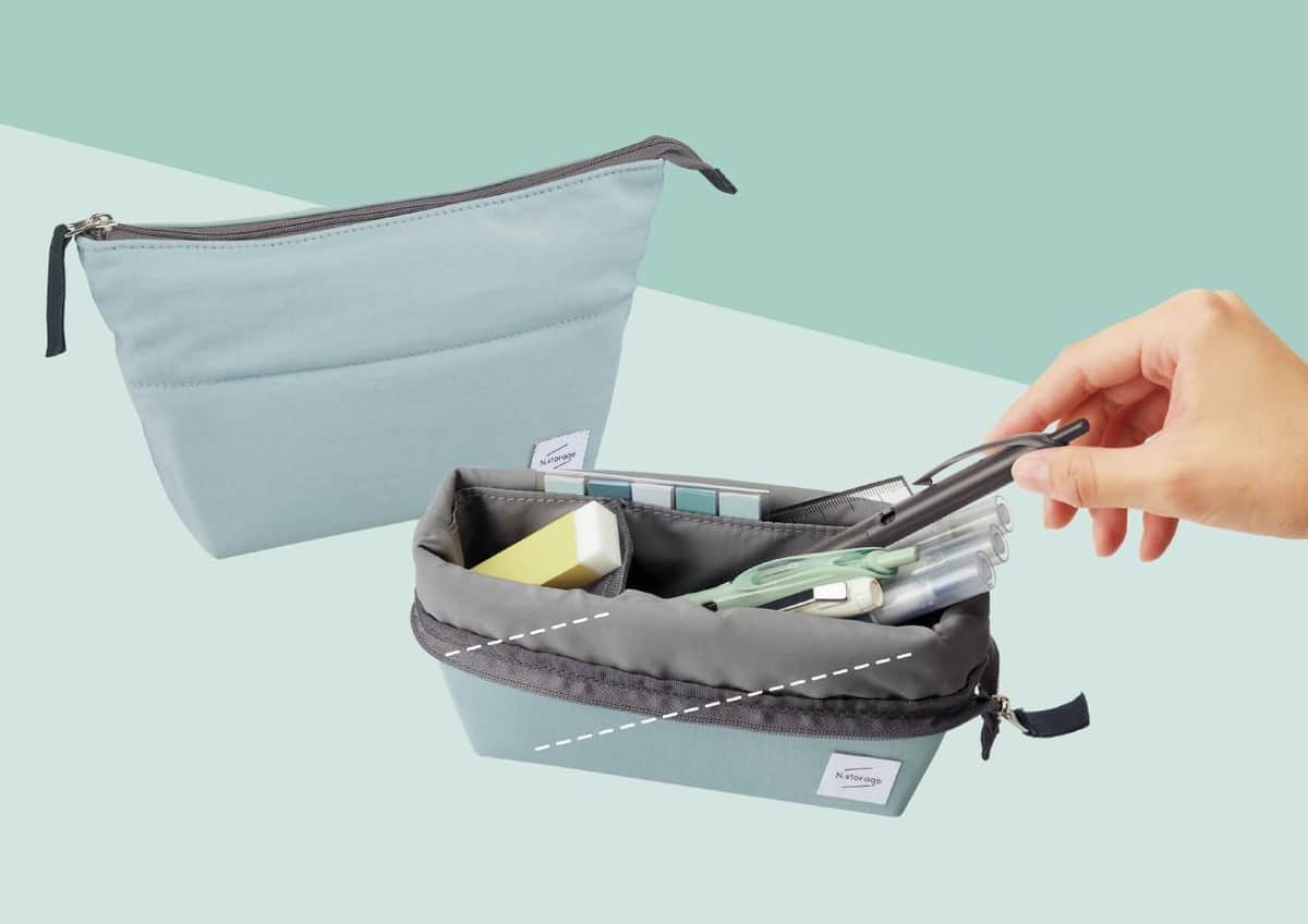 新構造ペンケース「Nストレージ」　出し入れしやすいナナメ仕切り採用