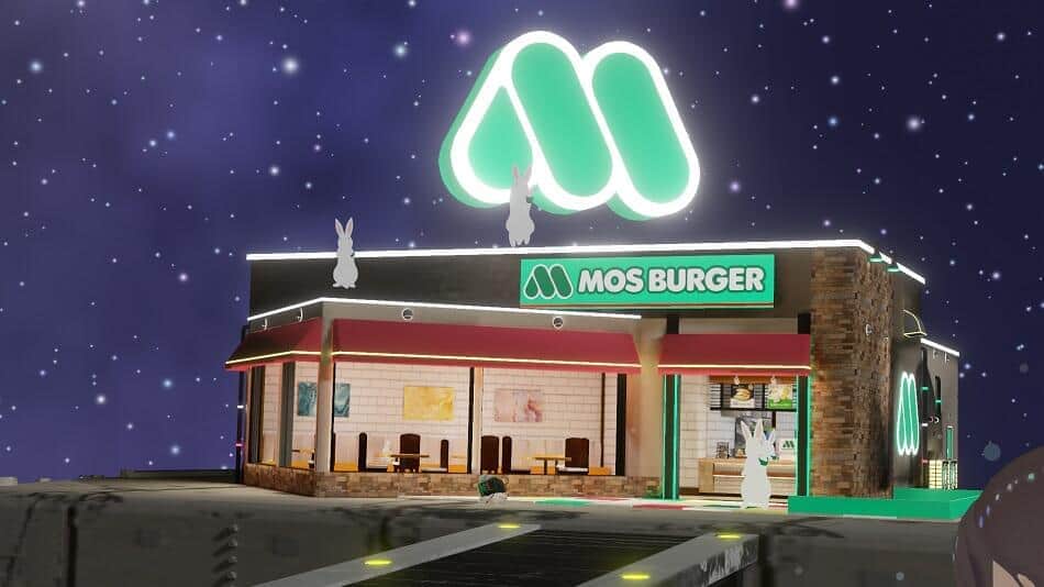 月面空間の仮想店舗「モスバーガー ON THE MOON（オン ザ ムーン）」　うさぎのスタッフがお出迎え