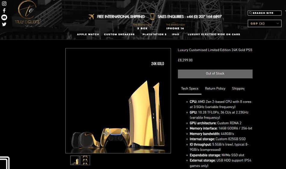 「Truly Exquisite」の24金PS5
