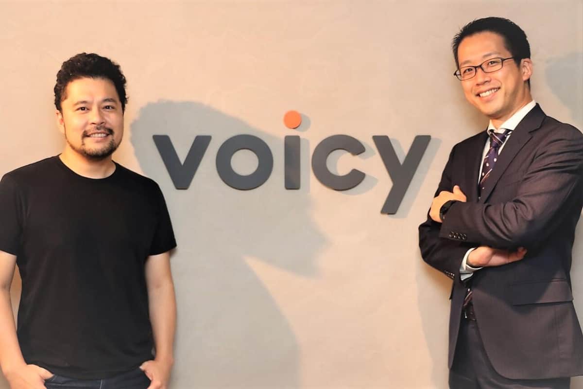 （左から）Voicy・緒方憲太郎代表、DJ Nobby氏