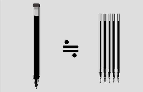 サンスター文具の従来品比で「5倍」書ける