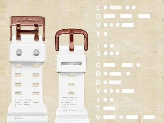 LOV-22Aのバンドと遊環、印刷されたモールス信号