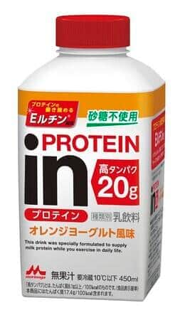 「inプロテイン　オレンジヨーグルト風味」　砂糖不使用のすっきりとした味わい
