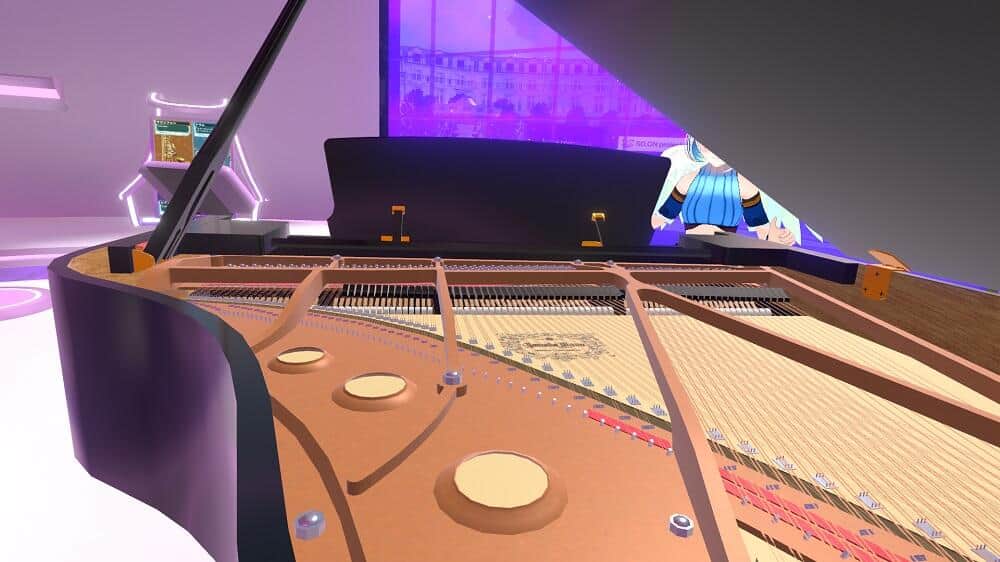 楽器を細かく再現　ピアノ内部には何十本ものピアノ線が