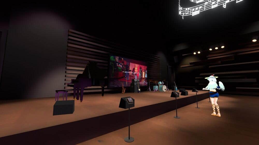 地下にはスタジオを用意　ステージが設置されている