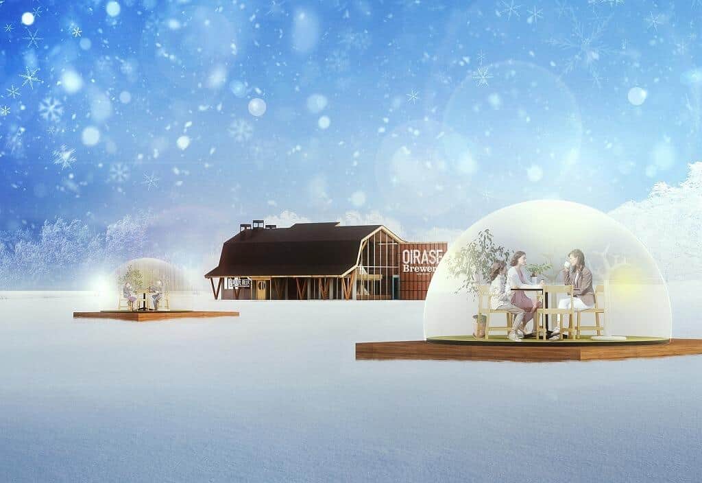 「奥入瀬かまくらドームレストラン」　雪国を間近に感じられる透明ドーム