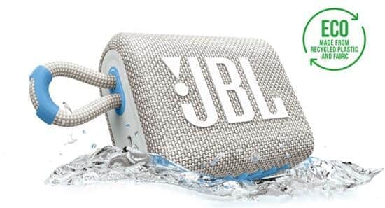 「JBL」エコフレンドリーモデルのポータブルスピーカー　リサイクル素材使用