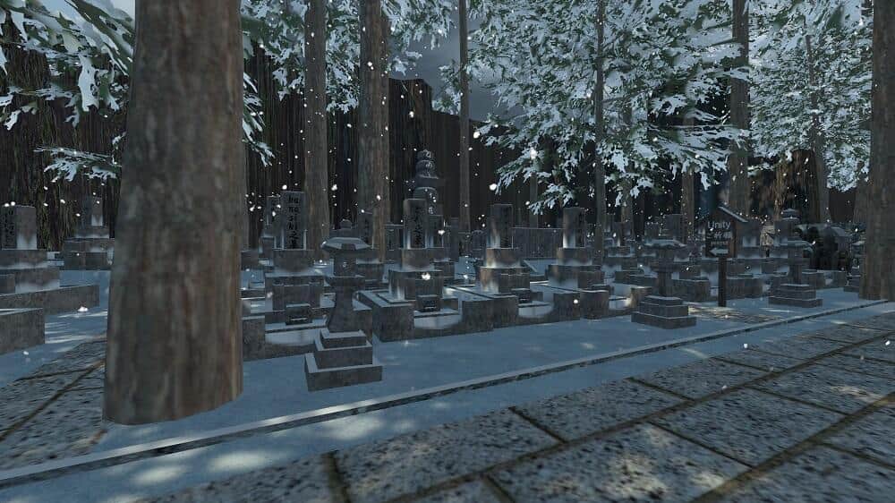 100基以上の墓石が並び立つ